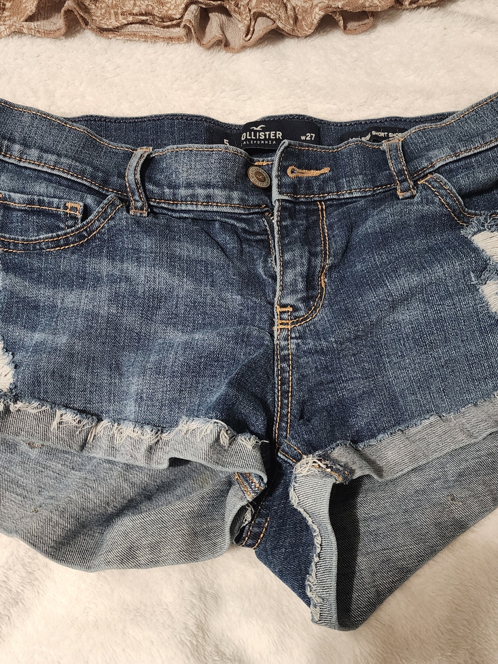 Hollister Indigo Low-Rise Denim Shorts